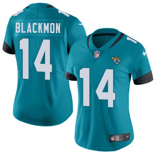 Women's Nike Jacksonville Jaguars #14 Justin Blackmon Teal Green Alternate Stitched NFL Vapor Untouchable Limited Jersey Women's Nike Jacksonville Jaguars #14 Justin Blackmon Teal Green Alternate Stitched NFL Vapor Untouchable Limited Jersey