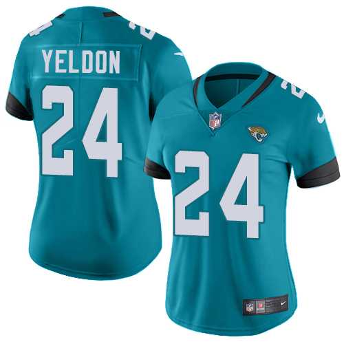 Women's Nike Jacksonville Jaguars #24 T.J. Yeldon Teal Green Alternate Stitched NFL Vapor Untouchable Limited Jersey