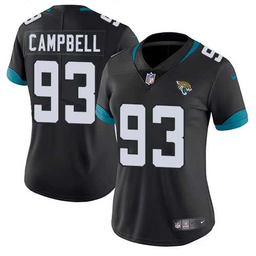 Women's Nike Jacksonville Jaguars #93 Calais Campbell Black Team Color Stitched NFL Vapor Untouchable Limited Jersey