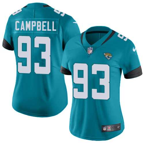 Women's Nike Jacksonville Jaguars #93 Calais Campbell Teal Green Alternate Stitched NFL Vapor Untouchable Limited Jersey