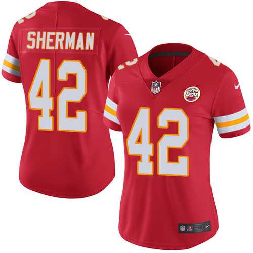 Women's Nike Kansas City Chiefs #42 Anthony Sherman Red Team Color Stitched NFL Vapor Untouchable Limited Jersey