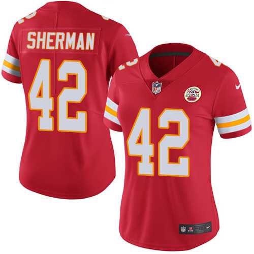 Women's Nike Kansas City Chiefs #42 Anthony Sherman Red Team Color Stitched NFL Vapor Untouchable Limited Jersey