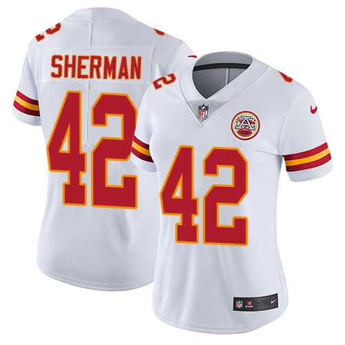 Women's Nike Kansas City Chiefs #42 Anthony Sherman White Stitched NFL Vapor Untouchable Limited Jersey
