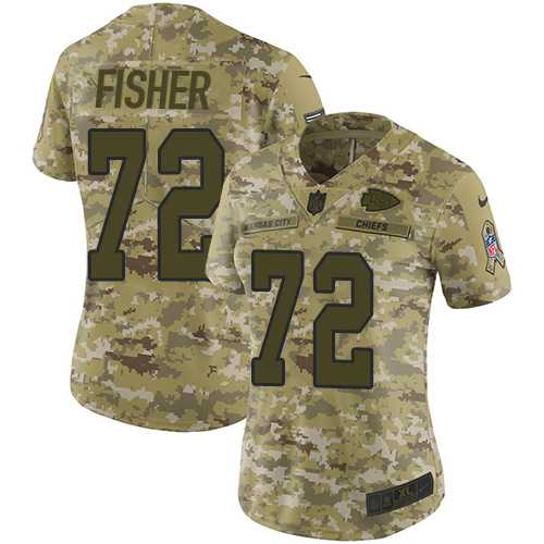 Women's Nike Kansas City Chiefs #72 Eric Fisher Camo Stitched NFL Limited 2018 Salute to Service Jersey