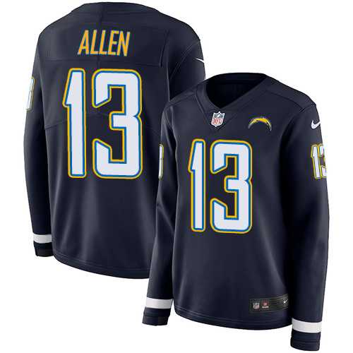 Women's Nike Los Angeles Chargers #13 Keenan Allen Navy Blue Team Color Stitched NFL Limited Therma Long Sleeve Jersey