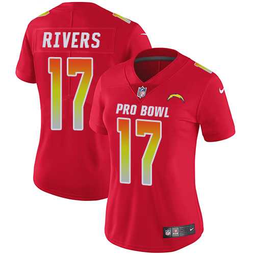 Women's Nike Los Angeles Chargers #17 Philip Rivers Red Stitched NFL Limited AFC 2019 Pro Bowl Jersey