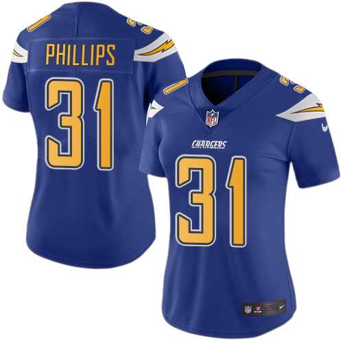 Women's Nike Los Angeles Chargers #31 Adrian Phillips Electric Blue Stitched NFL Limited Rush Jersey