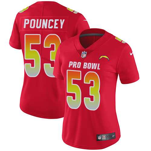 Women's Nike Los Angeles Chargers #53 Mike Pouncey Red Stitched NFL Limited AFC 2019 Pro Bowl Jersey