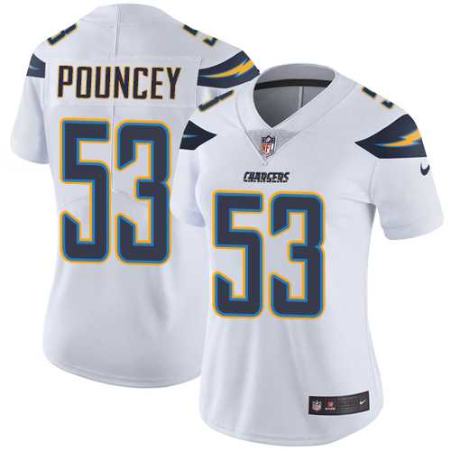Women's Nike Los Angeles Chargers #53 Mike Pouncey White Stitched NFL Vapor Untouchable Limited Jersey