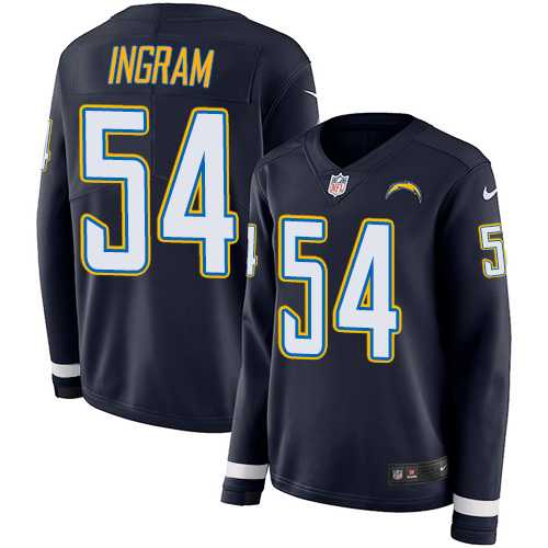 Women's Nike Los Angeles Chargers #54 Melvin Ingram Navy Blue Team Color Stitched NFL Limited Therma Long Sleeve Jersey