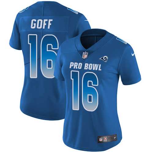 Women's Nike Los Angeles Rams #16 Jared Goff Royal Stitched NFL Limited NFC 2019 Pro Bowl Jersey