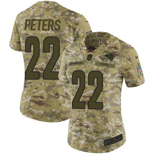 Women's Nike Los Angeles Rams #22 Marcus Peters Camo Stitched NFL Limited 2018 Salute to Service Jersey