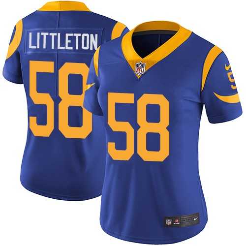 Women's Nike Los Angeles Rams #58 Cory Littleton Royal Blue Alternate Stitched NFL Vapor Untouchable Limited Jersey