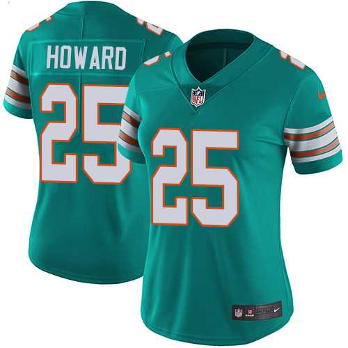 Women's Nike Miami Dolphins #25 Xavien Howard Aqua Green Alternate Stitched NFL Vapor Untouchable Limited Jersey Women's Nike Miami Dolphins #25 Xavien Howard Aqua Green Alternate Stitched NFL Vapor Untouchable Limited Jersey