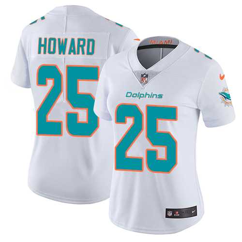 Women's Nike Miami Dolphins #25 Xavien Howard White Stitched NFL Vapor Untouchable Limited Jersey