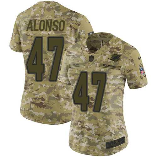 Women's Nike Miami Dolphins #47 Kiko Alonso Camo Stitched NFL Limited 2018 Salute to Service Jersey