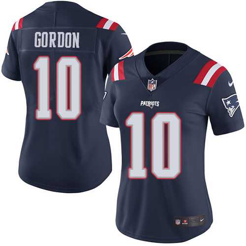 Women's Nike New England Patriots #10 Josh Gordon Navy Blue Stitched NFL Limited Rush Jersey