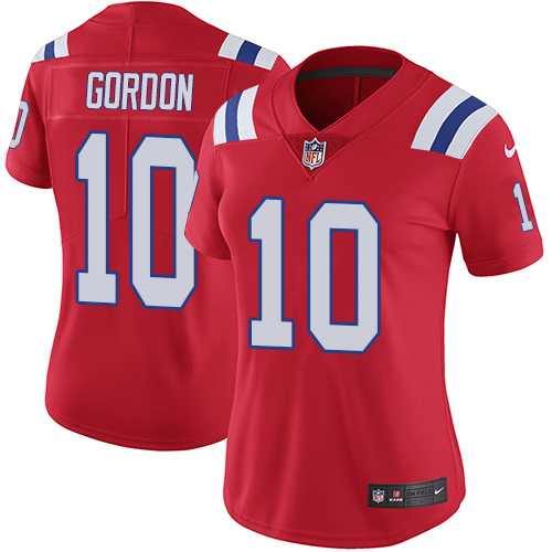 Women's Nike New England Patriots #10 Josh Gordon Red Alternate Stitched NFL Vapor Untouchable Limited Jersey