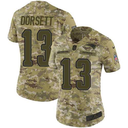 Women's Nike New England Patriots #13 Phillip Dorsett Camo Stitched NFL Limited 2018 Salute to Service Jersey
