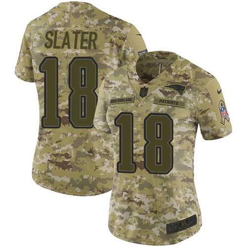 Women's Nike New England Patriots #18 Matt Slater Camo Stitched NFL Limited 2018 Salute to Service Jersey