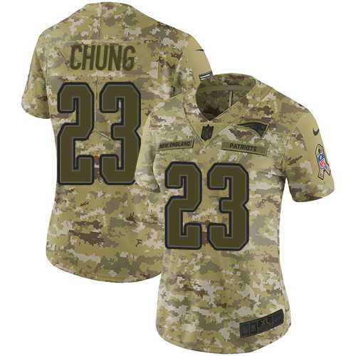 Women's Nike New England Patriots #23 Patrick Chung Camo Stitched NFL Limited 2018 Salute to Service Jersey
