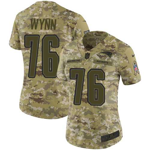 Women's Nike New England Patriots #76 Isaiah Wynn Camo Stitched NFL Limited 2018 Salute to Service Jersey
