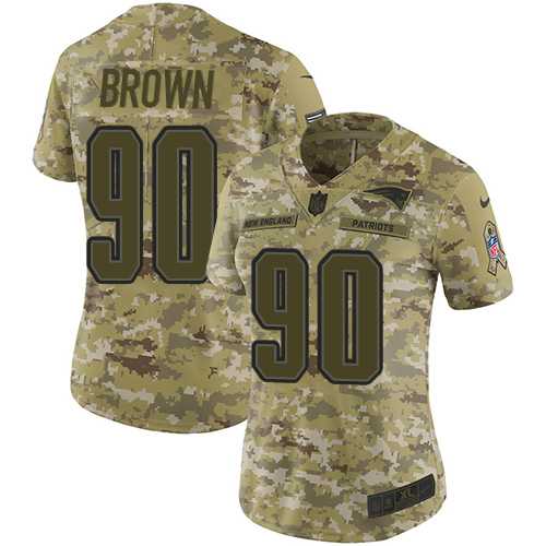 Women's Nike New England Patriots #90 Malcom Brown Camo Stitched NFL Limited 2018 Salute to Service Jersey