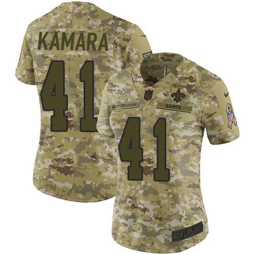 Women's Nike New Orleans Saints #41 Alvin Kamara Camo Stitched NFL Limited 2018 Salute to Service Jersey