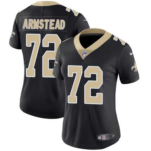 Women's Nike New Orleans Saints #72 Terron Armstead Black Team Color Stitched NFL Vapor Untouchable Limited Jersey