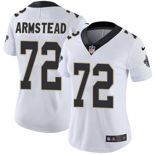 Women's Nike New Orleans Saints #72 Terron Armstead White Stitched NFL Vapor Untouchable Limited Jersey Women's Nike New Orleans Saints #72 Terron Armstead White Stitched NFL Vapor Untouchable Limited Jersey