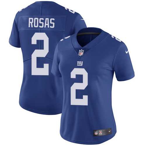 Women's Nike New York Giants #2 Aldrick Rosas Royal Blue Team Color Stitched NFL Vapor Untouchable Limited Jersey