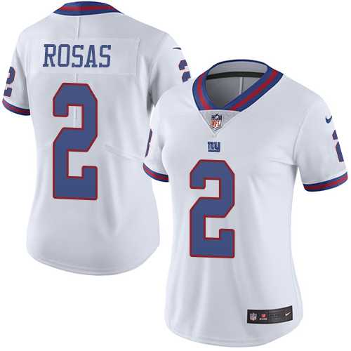 Women's Nike New York Giants #2 Aldrick Rosas White Stitched NFL Limited Rush Jersey