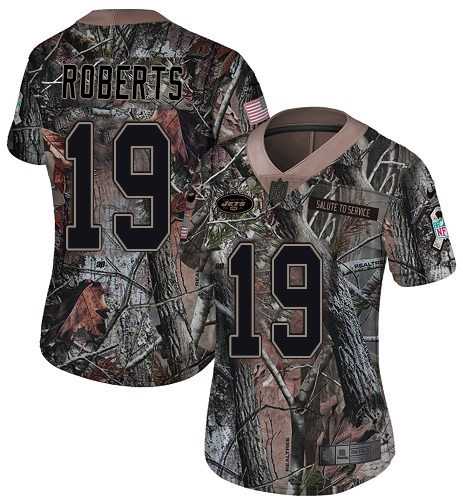 Women's Nike New York Jets #19 Andre Roberts Camo Stitched NFL Limited Rush Realtree Jersey