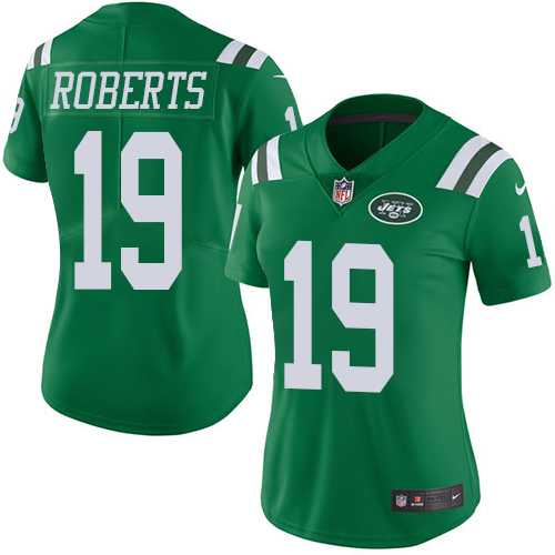 Women's Nike New York Jets #19 Andre Roberts Green Stitched NFL Limited Rush Jersey