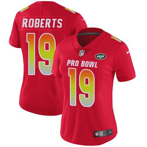 Women's Nike New York Jets #19 Andre Roberts Red Stitched NFL Limited AFC 2019 Pro Bowl Jersey