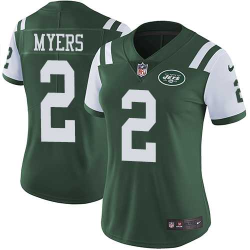 Women's Nike New York Jets #2 Jason Myers Green Team Color Stitched NFL Vapor Untouchable Limited Jersey