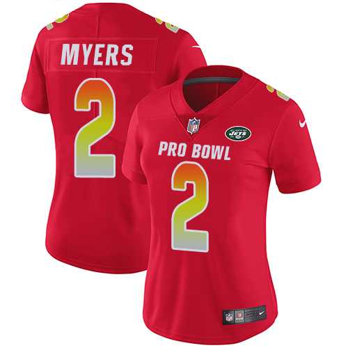 Women's Nike New York Jets #2 Jason Myers Red Stitched NFL Limited AFC 2019 Pro Bowl Jersey