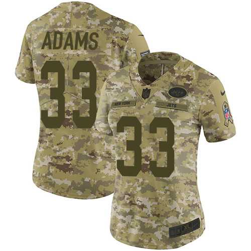 Women's Nike New York Jets #33 Jamal Adams Camo Stitched NFL Limited 2018 Salute to Service Jersey