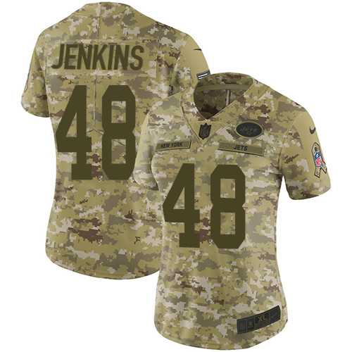 Women's Nike New York Jets #48 Jordan Jenkins Camo Stitched NFL Limited 2018 Salute to Service Jersey