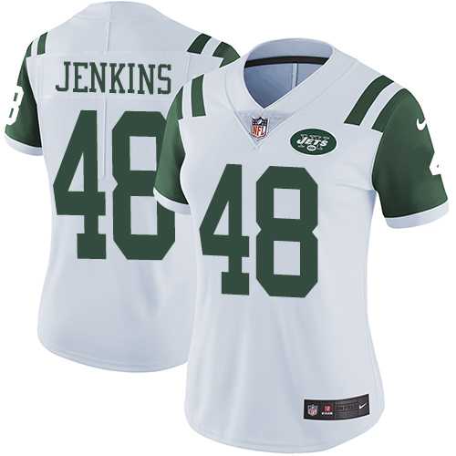 Women's Nike New York Jets #48 Jordan Jenkins White Stitched NFL Vapor Untouchable Limited Jersey