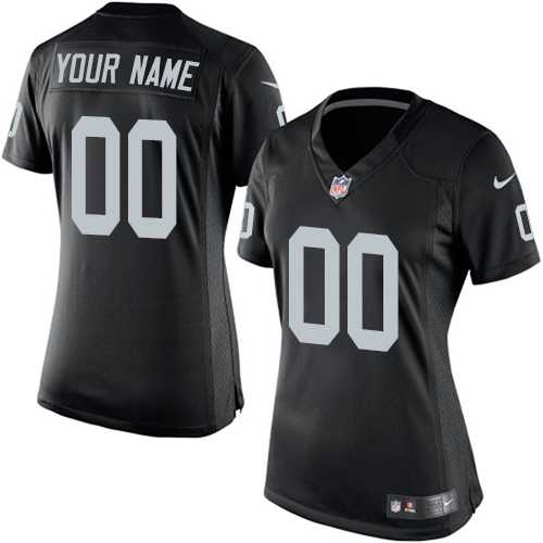 Women's Nike Oakland Raiders Customized Black Home Stitched NFL Vapor Untouchable Limited Jersey