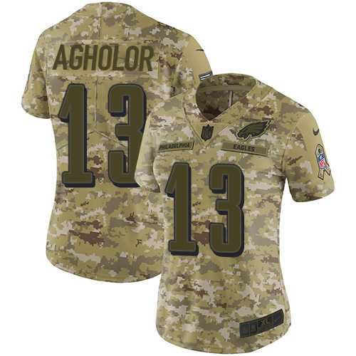 Women's Nike Philadelphia Eagles #13 Nelson Agholor Camo Stitched NFL Limited 2018 Salute to Service Jersey