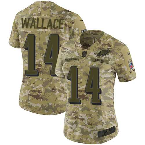 Women's Nike Philadelphia Eagles #14 Mike Wallace Camo Stitched NFL Limited 2018 Salute to Service Jersey