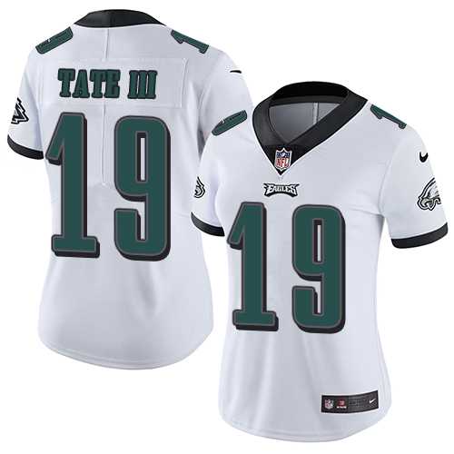 Women's Nike Philadelphia Eagles #19 Golden Tate III White Stitched NFL Vapor Untouchable Limited Jersey