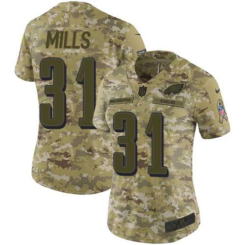 Women's Nike Philadelphia Eagles #31 Jalen Mills Camo Stitched NFL Limited 2018 Salute to Service Jersey