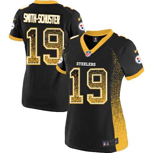 Women's Nike Pittsburgh Steelers #19 JuJu Smith-Schuster Black Team Color Stitched NFL Elite Drift Fashion Jersey