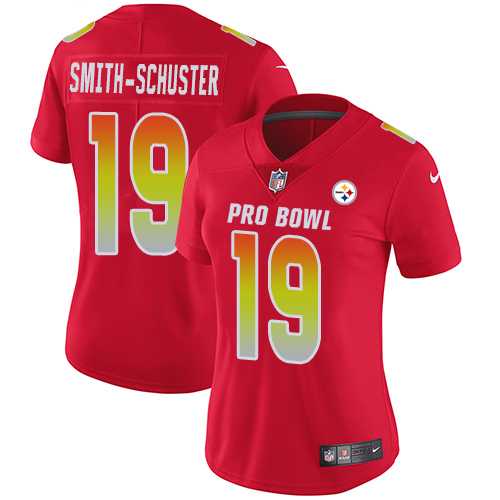Women's Nike Pittsburgh Steelers #19 JuJu Smith-Schuster Red Stitched NFL Limited AFC 2019 Pro Bowl Jersey