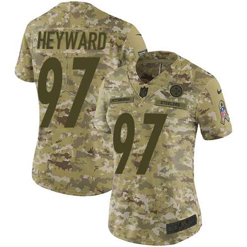 Women's Nike Pittsburgh Steelers #97 Cameron Heyward Camo Stitched NFL Limited 2018 Salute to Service Jersey