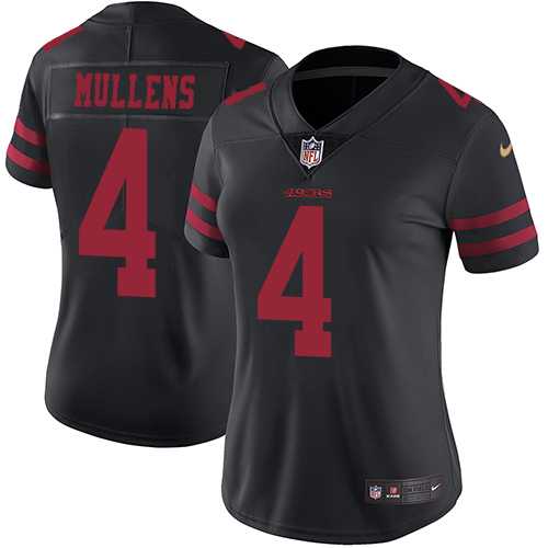 Women's Nike San Francisco 49ers #4 Nick Mullens Black Alternate Stitched NFL Vapor Untouchable Limited Jersey