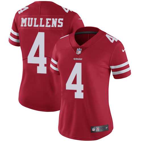 Women's Nike San Francisco 49ers #4 Nick Mullens Red Team Color Stitched NFL Vapor Untouchable Limited Jersey